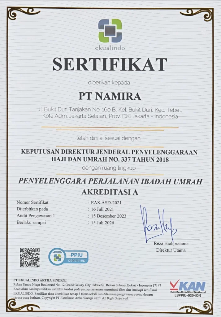 IZIN PPIU AKREDITASI_NAMIRA_TRAVEL